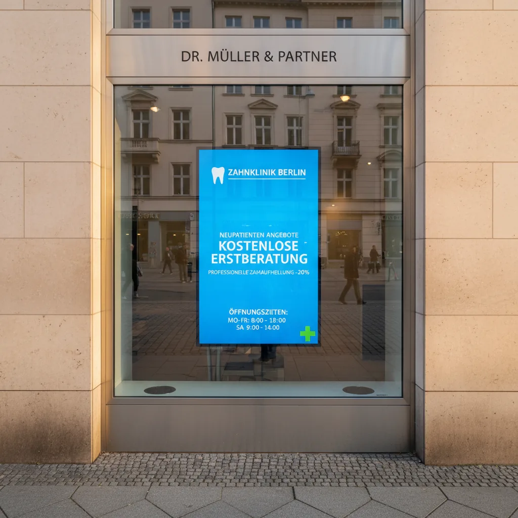 Dental clinic window digital display