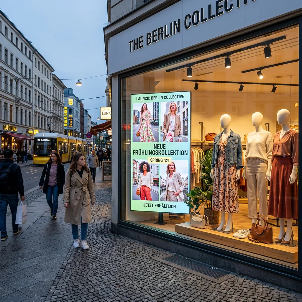 Berlin fashion shop window digital display