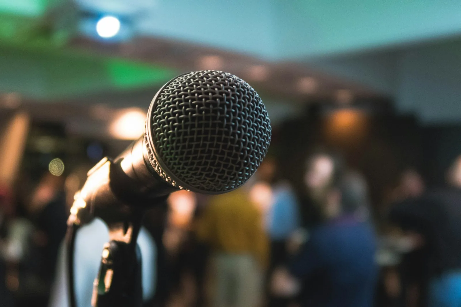 Stage screens running at a live conference