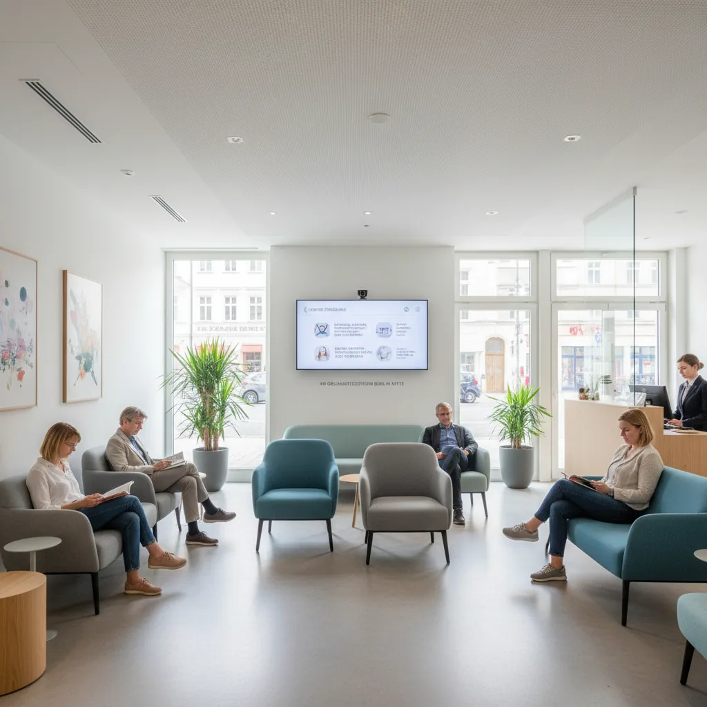 Medical waiting room digital information screen