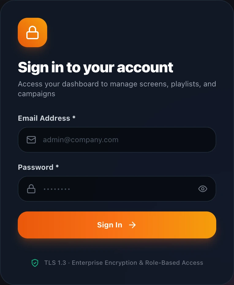 ClickClickPlay admin sign-in on mobile