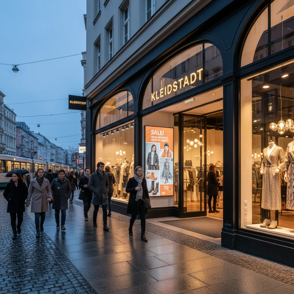 Retail boutique exterior digital screen
