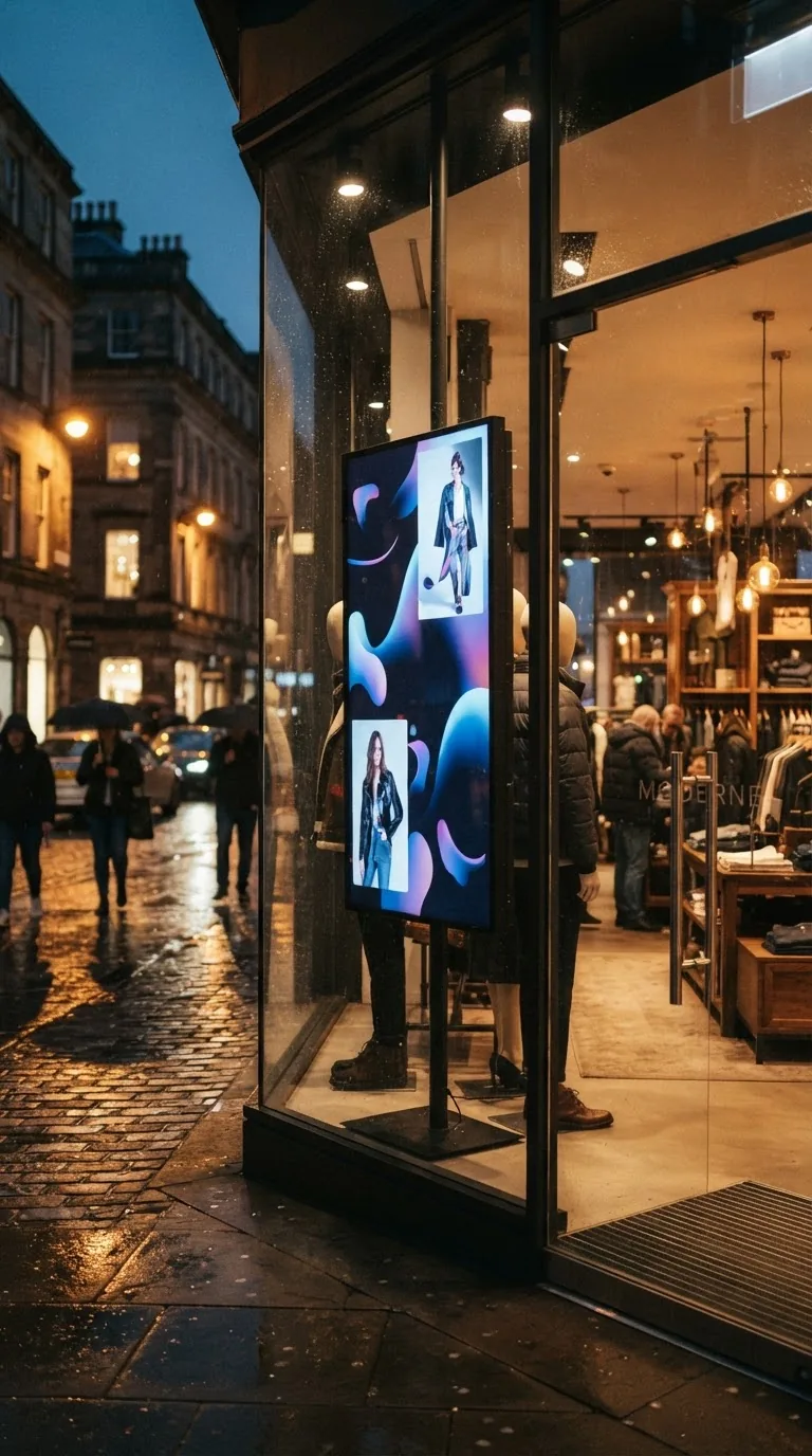 Shop window screen