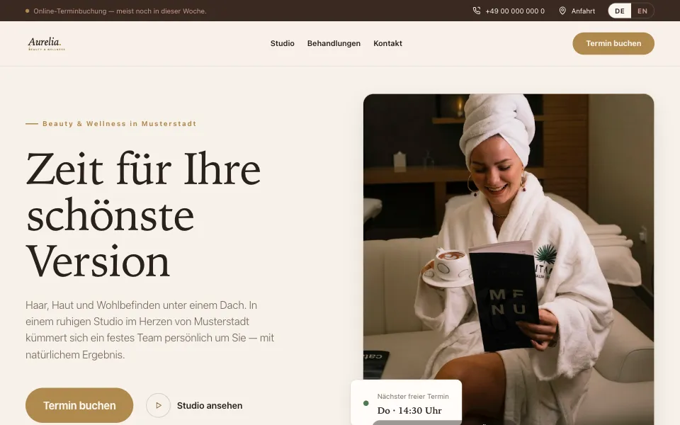 Beauty & Wellness template preview