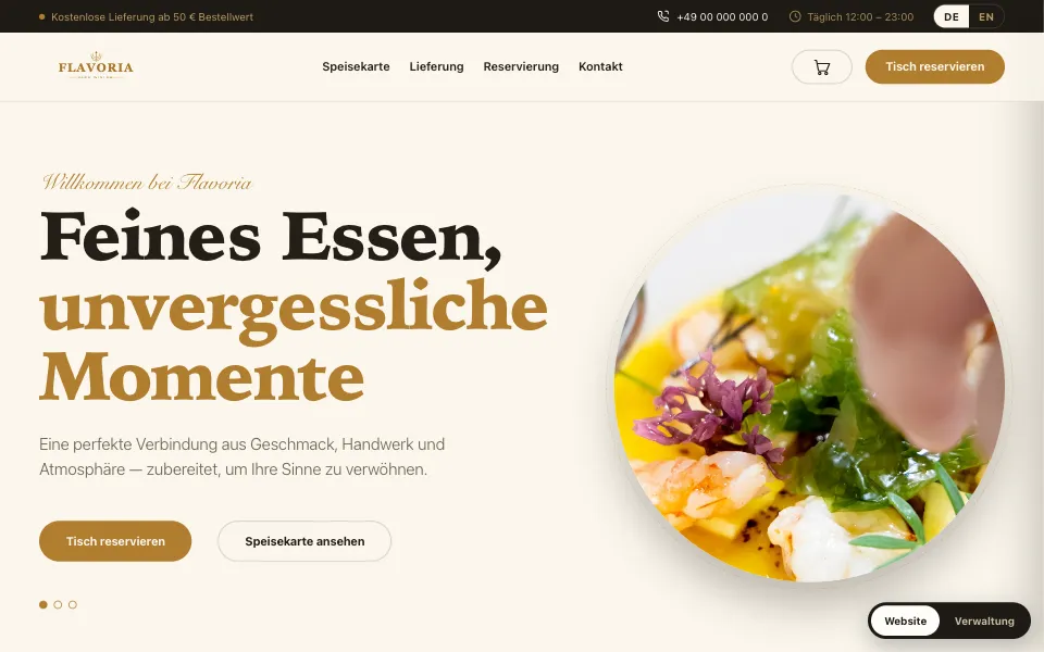 Restaurants template preview